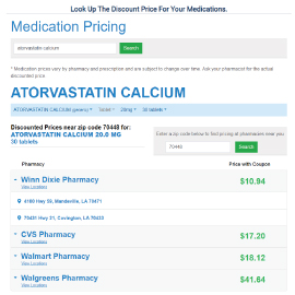 Website: Medication Pricing App